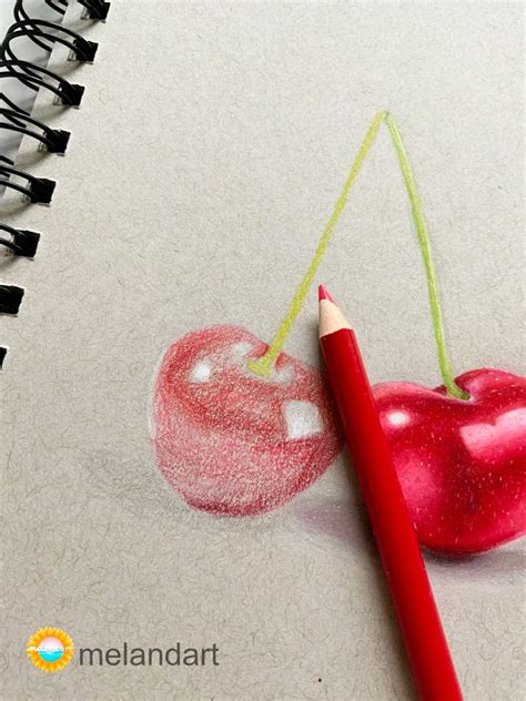 Colored Pencil Cherry Drawing | Cherry drawing, Colored pencils ...