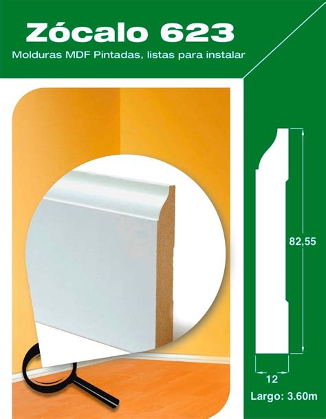 Zocalo Mdf Pre Pintado Blanco 205 00 En Mercado Libre