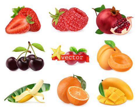 Coupe Fruits Vectoriels et illustrations libres de droits - iStock