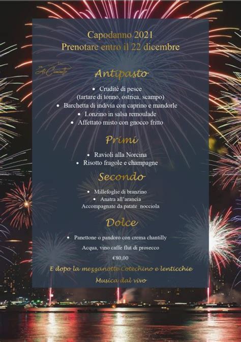 Menù di capodanno Al caminetto