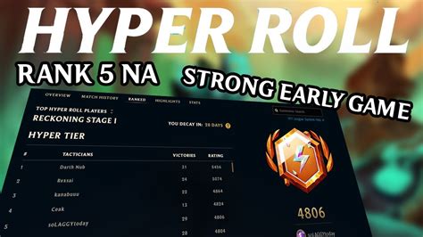 Tft Set 5 Hyper Roll Strong Early Game Rank 5 Na Youtube