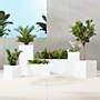 Blox Tall White Modern Indoor Outdoor Planters Cb