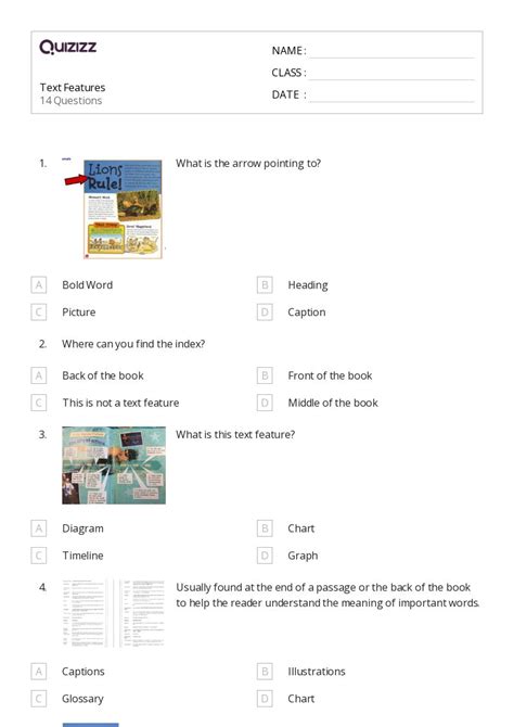 50+ Using Text Features worksheets on Quizizz | Free & Printable