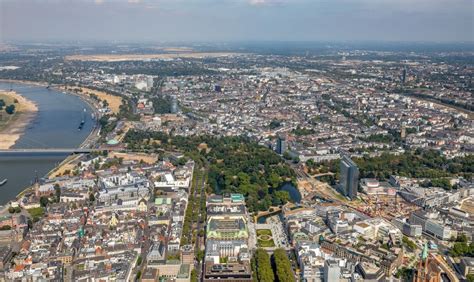 Luftbild D Sseldorf Stadtansicht Am Ufer Des Flu Verlaufes Des Rhein