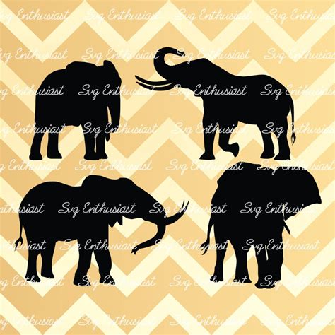 Elephants Silhouette Bundle Svg Elephants Svg Elephants Bundle Svg