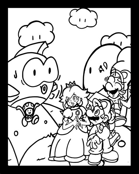 Super Mario Odyssey Coloring Pages Line Drawing Free