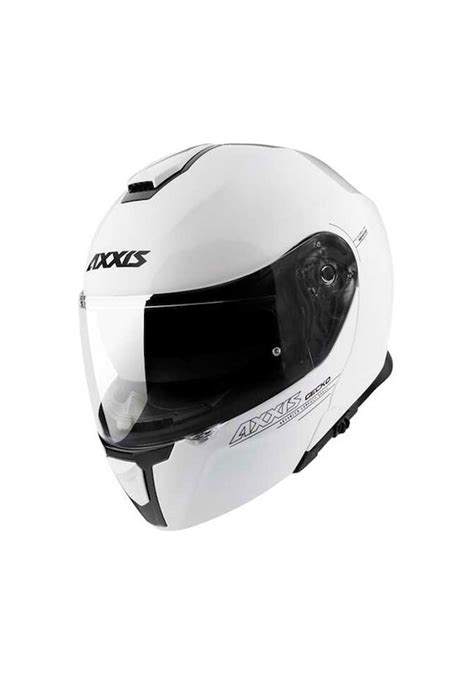 Axxis Gecko Sv Solid Gloss Pearl White Çene Açilir Motosiklet Kaski