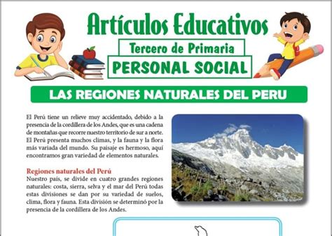 Las Regiones Naturales Del Per Para Tercer Grado De Primaria Nbkomputer