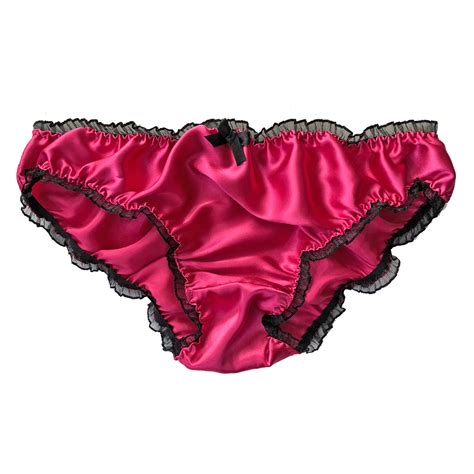 Hot Pink Satin Frilly Sissy Panties Bikini Knicker Underwear Briefs