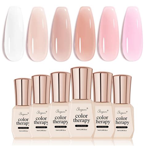 Amazon SHOYUM Jelly Gel Nail Polish Set Colors Nude Gel Polish
