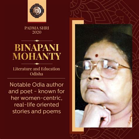 Eminent Odia Author And Poet Binapani Mohanty To Be Conferred With