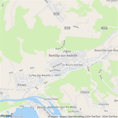 Plan Romilly Sur Andelle Carte De Romilly Sur Andelle Et