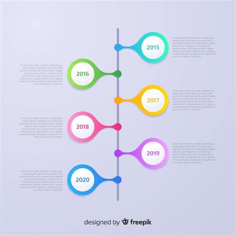 Línea Temporal Infografía Colorida Diseño Plano Vector Gratis