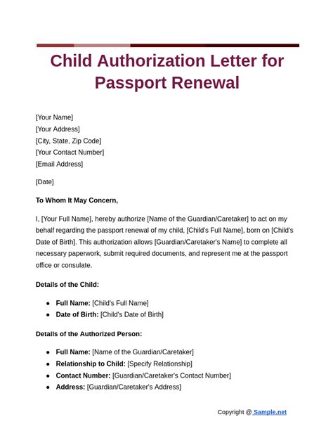 authorization letter  passport template sample  word template