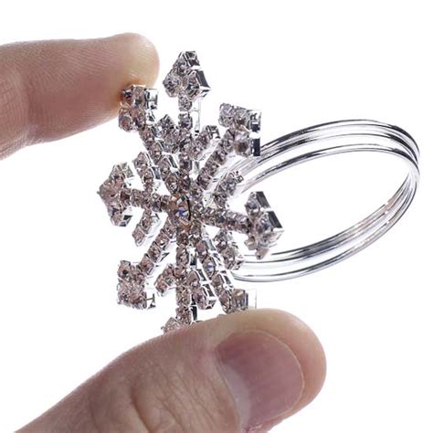 Dazzling Snowflake Napkin Ring Snow Snowflakes Glitter