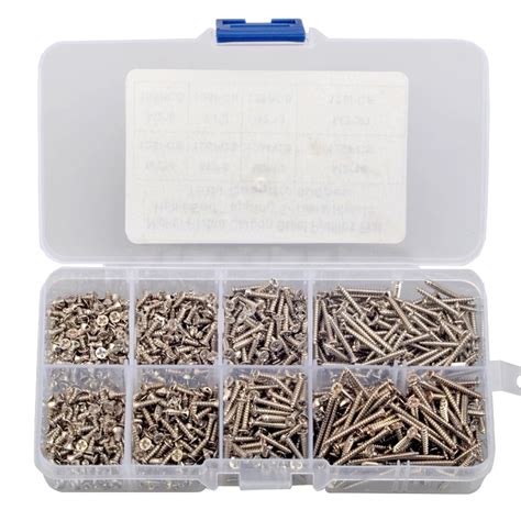 1000pcs Set M2 Cross Flat Head Small Self Tapping Screws Carbon Steel