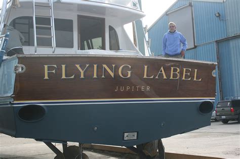 Flying Lable, Jupiter Boat Transom | BOATS TRANSOM ARTWORK PAINTING | EVERETT NAUTICAL DESIGNS