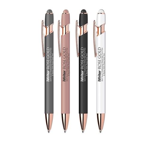 Promotional IWriter Rose Gold Stylus Soft Touch Rubberized Metal