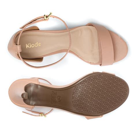 Sandália Feminina Salto Alto Fino Nude Klode