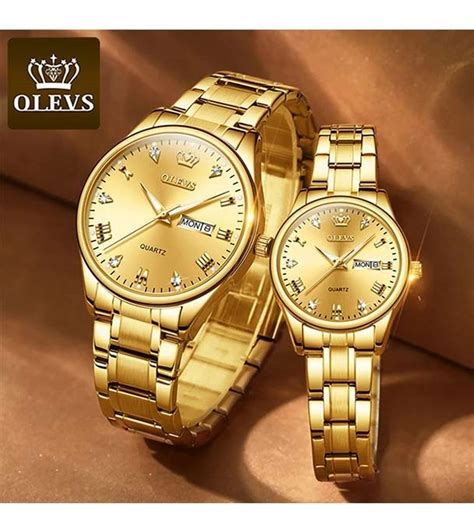 Buy Olevs 5563 Silver And Golden Two Tone Stainless Steel Analog Wrist