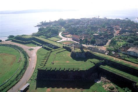 Sri Lanka Aerial View Of Galle Fort Rampart Threeblindmen