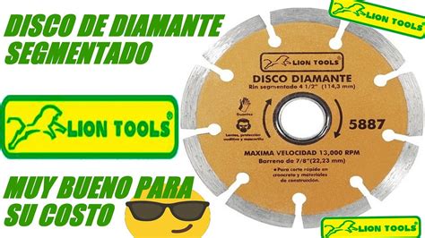 Disco Diamante Segmentado Lion Tools Youtube