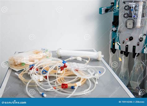 Hemodialysis Machine With Tubing And Installations Royalty Free Stock