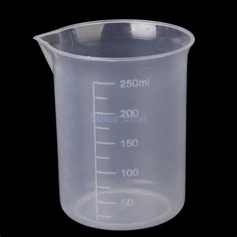 250ml Lab Laboratory Transparent Plastic Graduated Cylinder Measuring