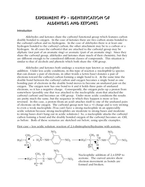 Experiment Identification Of Aldehydes And Ketones Docslib