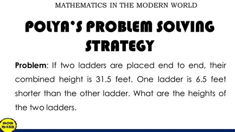 Polyas Problem Solving Strategy Youtube