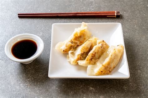 Premium Photo Japanese Gyoza Or Dumplings Snack