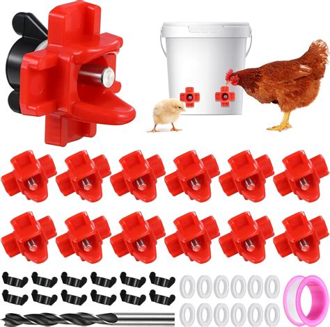 Dreyoo 12 Pcs Horizontal Chicken Waterer Nipples Automatic