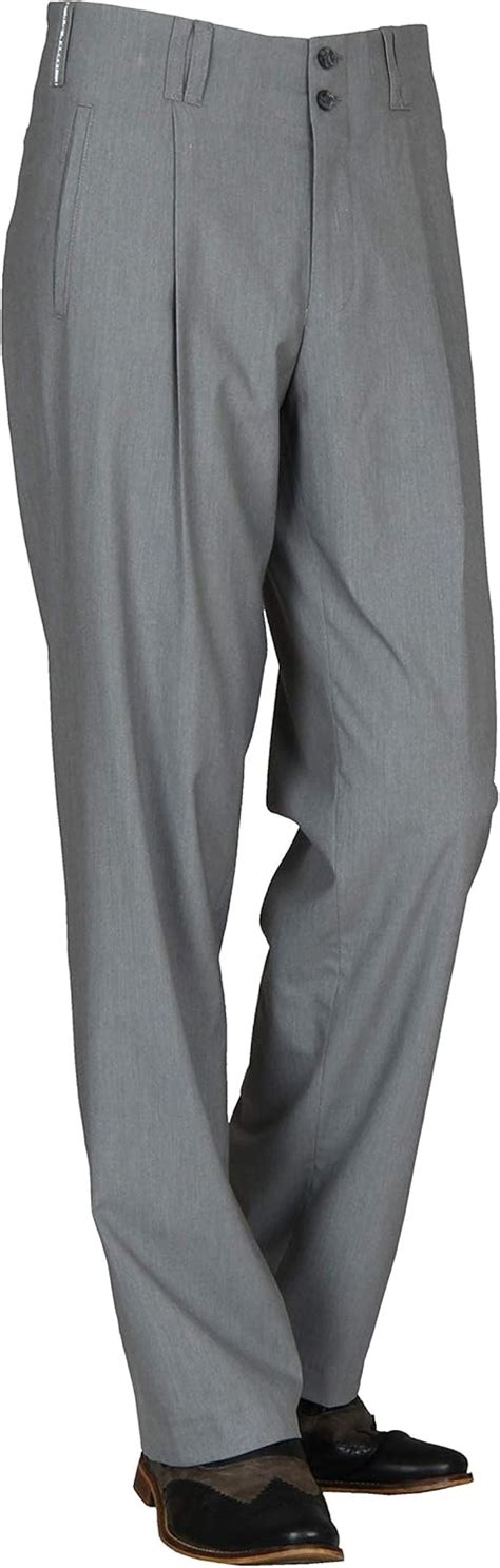 Pleat Front Trousers Men In Grey Vintage Men S Trousers With Straight Cut Legs Swing Outfit