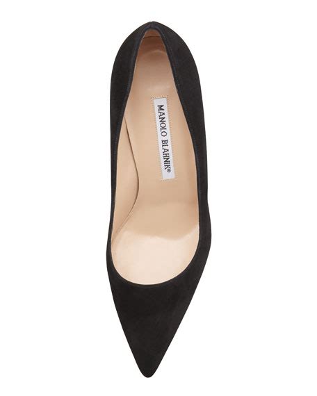 Manolo Blahnik Bb Suede 70mm Pump Black