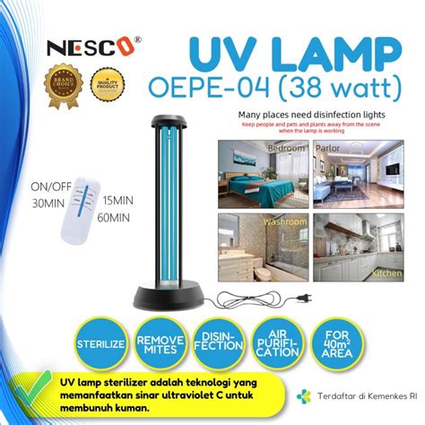 Jual NESCO LAMPU STERILISASI UV OZONE ANTI VIRUS DAN BAKTERI UV Lamp