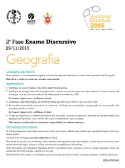 GEOGRAFIA Vestibular UERJ