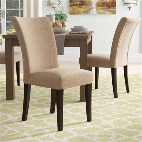 Charlton Home Doerr Linen Upholstered Dining Chair In Light Brown