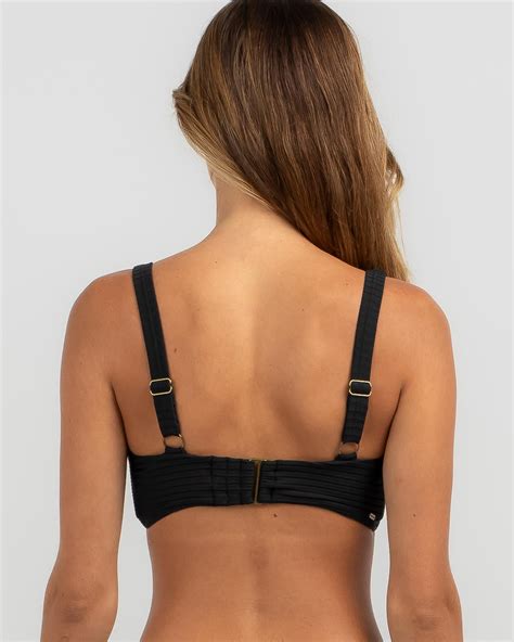Shop Rip Curl Premium Surf Crop Bikini Top In Black Fast Shipping Easy Returns City Beach
