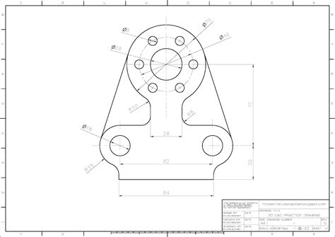 오토캐드연습도면 2d Cad Drawing Practice 218 Tutorial Gambar Teknik