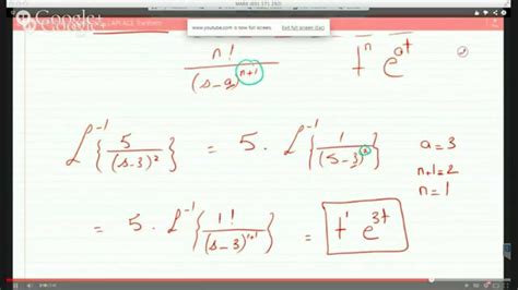 Finding The Inverse Laplace Transform Of 5 S 3 2 Using The Tables Of Laplace Transform Youtube