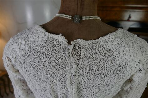 White Irish Crochet Blouse Ca 1910 Antique Gown