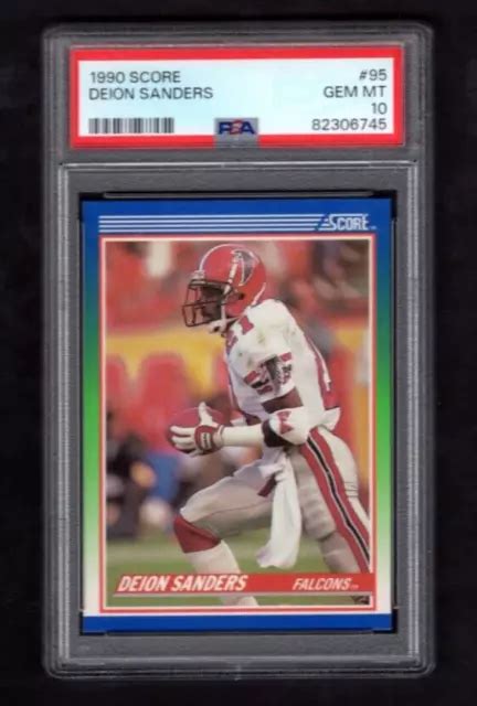 1990 SCORE DE Football Deion Sanders Atlanta Falcons Recrue PSA Grade