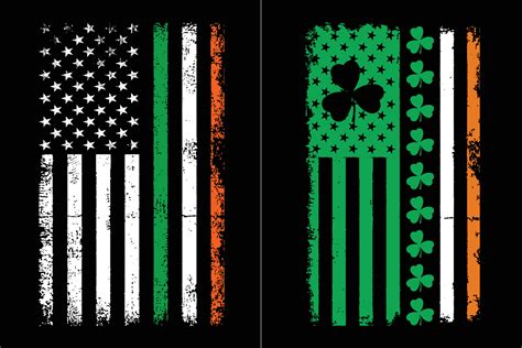 Irish American Flag St Patrick's Day Design 17682715 Vector Art at Vecteezy