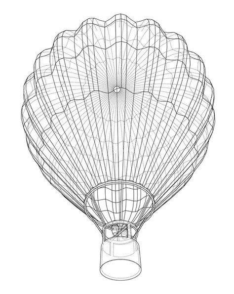 Outline Hot Air Balloon Stock Illustration Illustration Of Wireframe