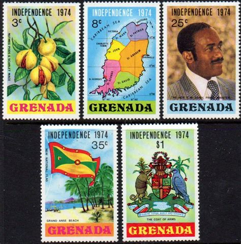 Postage Stamps Stamp Grenada 1974 U P U Centenary Set Fine Mint Grenada Grenada Caribbean