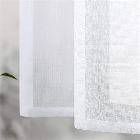 KOUFALL Short Sheer Curtains 36 Inch Length For Kitchen Rod Pocket 2