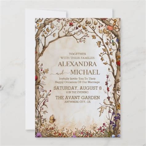 Wildflower Wedding Rustic Floral Invitation | Zazzle