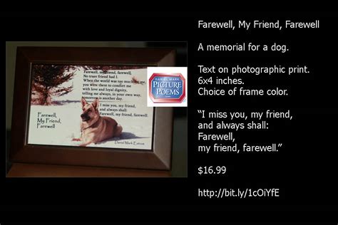 Farewell, My Friend, Farewell: A Photo Poem. A Dog Memorial. 6×4 inches ...