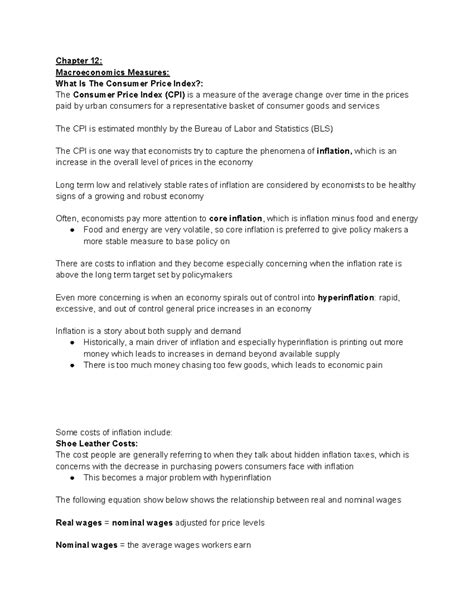 Macroeconomic Study Sheet 7