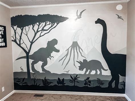 Dinosaur Mural / Boys Playroom in 2024 | Boy room paint, Boys room ...